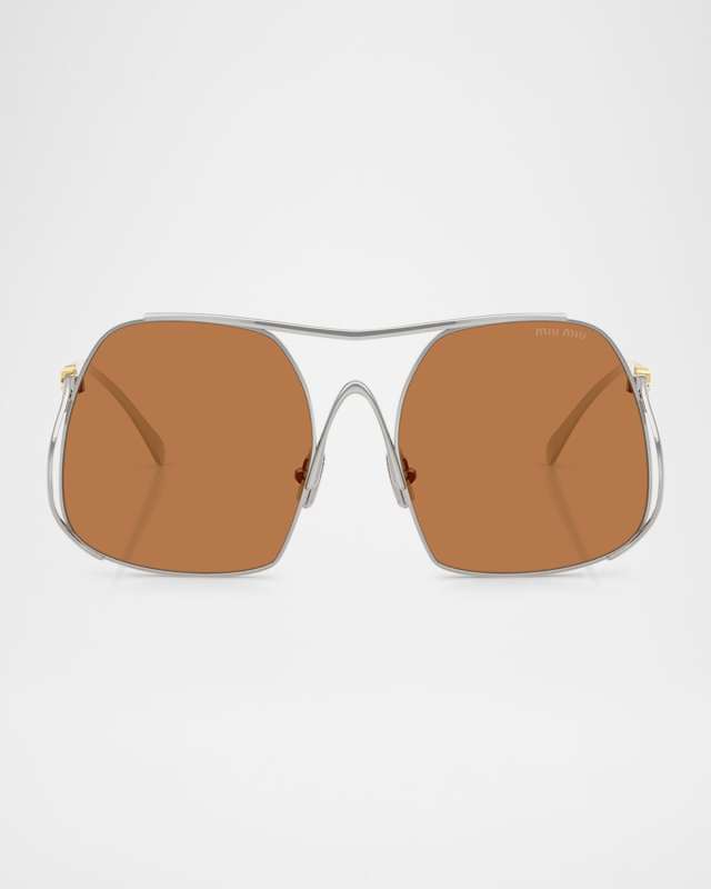 MU A55S Steel Square Sunglasses